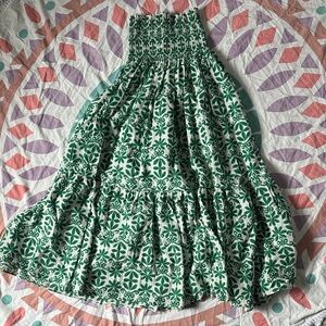 Zara Green Floral A-Line Skirt